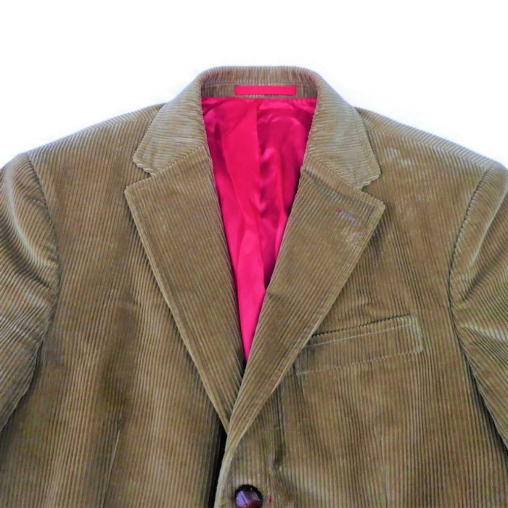 Carolina Herrera Blazer Sports Coat Corduroy Lambskin Elbow Patches Logo - Picture 6 of 8